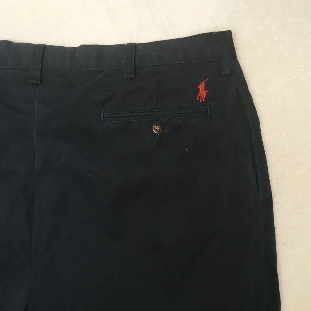 Polo Ralph Lauren Pants Men 36x34 Blue Pleated Ethan Chino Classic Logo School